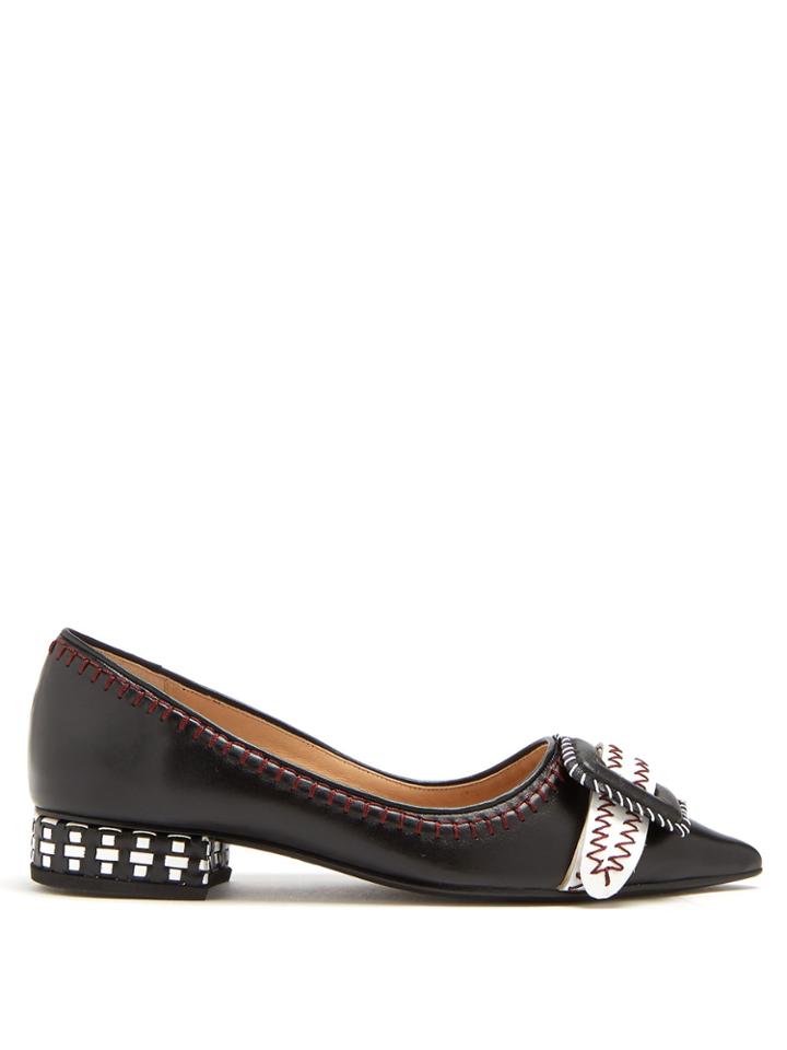 Rue St. Aurea Buckle-detail Leather Flats