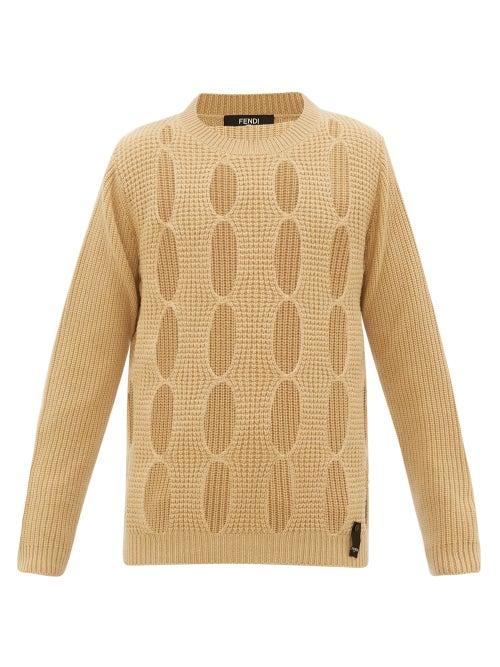 Matchesfashion.com Fendi - Cut-out Cashmere Sweater - Mens - Yellow