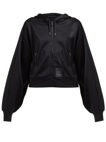 Matchesfashion.com Calvin Klein Performance - Hooded Fleece Back Jersey Track Jacket - Womens - Black