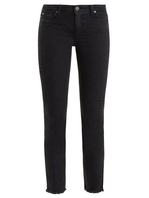 Matchesfashion.com M.i.h Jeans - Daily Raw Hem High Rise Straight Leg Jeans - Womens - Black