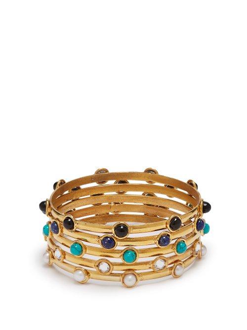 Matchesfashion.com Sylvia Toledano - Stone Embellished Bangle Set - Womens - Multi