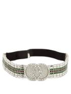 Matchesfashion.com Gucci - Tennis Crystal Embellished Headband - Womens - Green