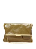 Matchesfashion.com Bienen-davis - Pm Fold Over Leather Clutch Bag - Womens - Khaki