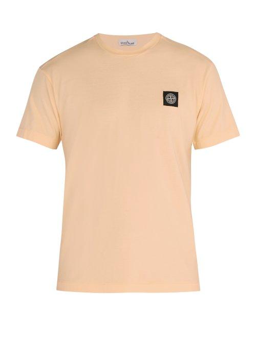 Matchesfashion.com Stone Island - Logo Patch Cotton T Shirt - Mens - Pink