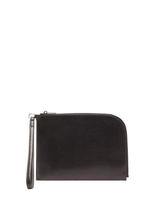 Matchesfashion.com Rick Owens - Distressed Leather Pouch - Womens - Black