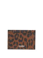 Matchesfashion.com Ganni - Logo And Leopard-print Leather Cardholder - Womens - Leopard