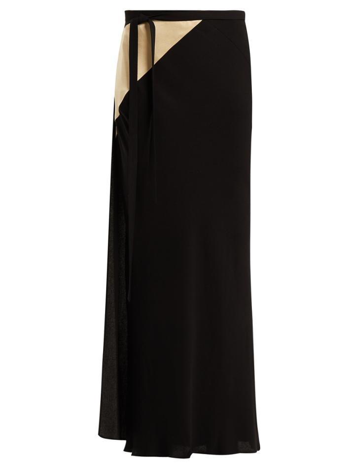 Haider Ackermann Contrast-panel Crepe Wrap Skirt