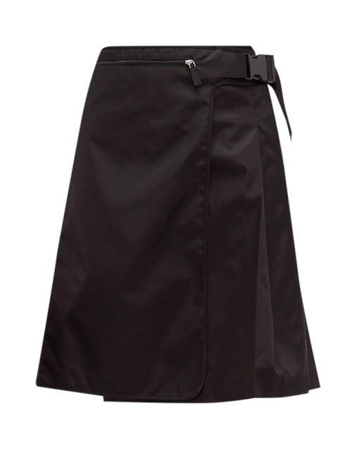 Matchesfashion.com Prada - Pleated Nylon Skirt - Womens - Black