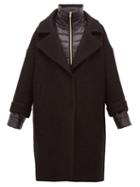 Matchesfashion.com Herno - Layered Padded Gilet And Wool Blend Overcoat - Womens - Black