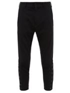 Matchesfashion.com Ann Demeulemeester - Cropped Buttoned Ankle Stretch Jersey Trousers - Mens - Black