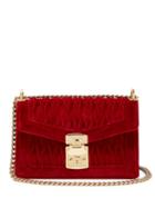 Matchesfashion.com Miu Miu - Confidential Matelass Velvet Shoulder Bag - Womens - Red