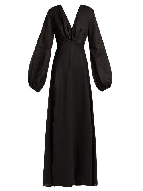 Matchesfashion.com Kalita - Utopia Linen Maxi Dress - Womens - Black