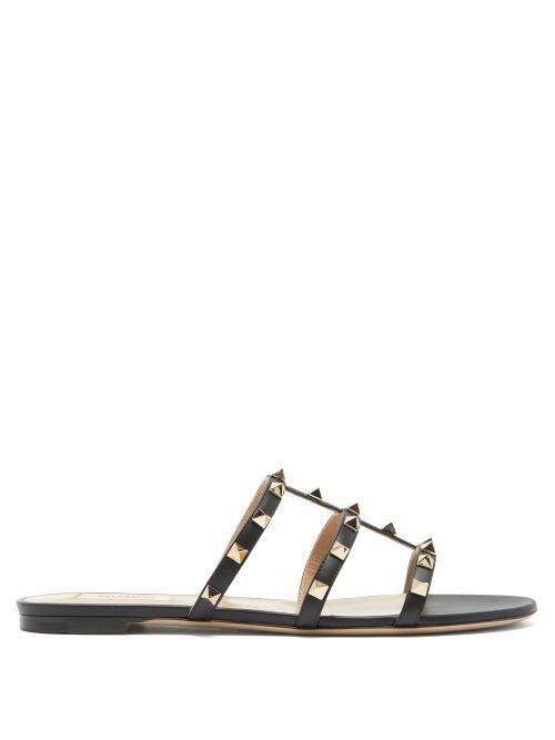 Matchesfashion.com Valentino Garavani - Rockstud Leather Sandals - Womens - Black