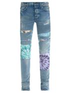 Matchesfashion.com Amiri - Tie-dye Patchwork Slim-leg Jeans - Mens - Blue