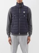 Moncler - Albyt Quilted-down Gilet - Mens - Dark Blue