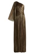 Matchesfashion.com Maria Lucia Hohan - Aquila One Shoulder Pleated Dress - Womens - Dark Grey