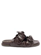 Matchesfashion.com Valentino Garavani - Atelier Petal-effect Leather Sandals - Womens - Dark Brown