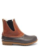 Matchesfashion.com Quoddy - Barn Leather And Shearling Boots - Mens - Brown Multi