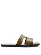 Matchesfashion.com Ancient Greek Sandals - Apteros Leather Slides - Mens - Khaki