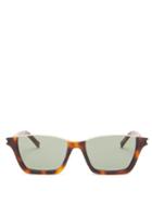 Matchesfashion.com Saint Laurent - Rectangular Tortoiseshell-acetate Sunglasses - Mens - Green