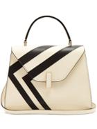 Matchesfashion.com Valextra - Iside Medium Striped Grained Leather Bag - Womens - White Black