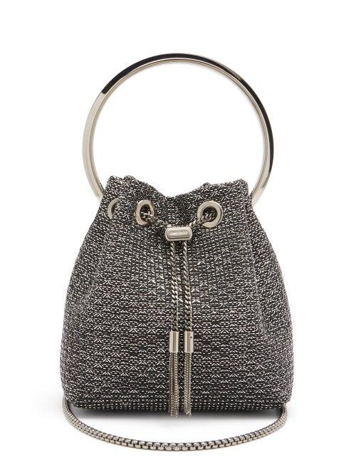 Matchesfashion.com Jimmy Choo - Bonbon Lurex Bucket Bag - Womens - Black
