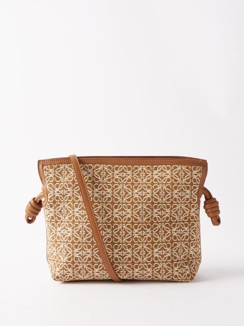 Loewe - Flamenco Mini Anagram-canvas Clutch Bag - Womens - Tan