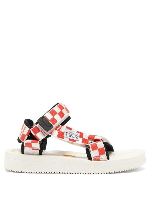 Matchesfashion.com Suicoke - Depa V2 Checkerboard Sandals - Womens - Red White