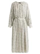 Matchesfashion.com Joseph - Niven Mineral Print Silk Crepe Dress - Womens - Cream Print