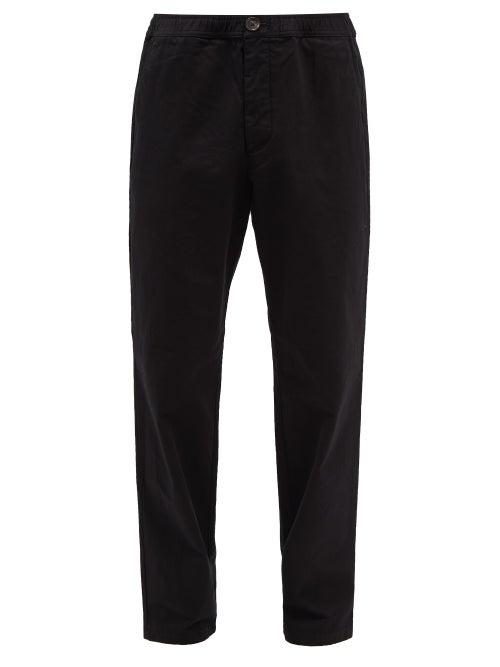Oliver Spencer - Drawstring-waist Organic-cotton Trousers - Mens - Black