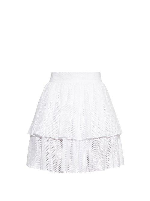 Matchesfashion.com Sophie Theallet - Anais Tiered Ruffle Mini Skirt - Womens - White