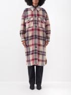 Isabel Marant Toile - Fontizi Checked Wool-blend Coat - Womens - Burgundy Beige