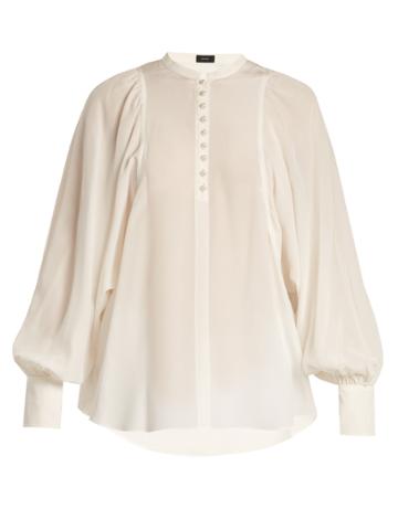 Joseph Aima Mandarin-collar Silk Crepe De Chine Blouse
