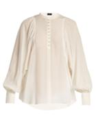 Joseph Aima Mandarin-collar Silk Crepe De Chine Blouse