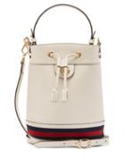 Matchesfashion.com Gucci - Ophidia Web-stripe Leather Bucket Bag - Womens - White