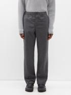 Oliver Spencer - Morefields Drawstring-waist Wool Trousers - Mens - Grey
