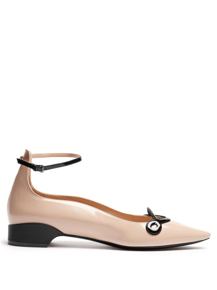 Fabrizio Viti Round 'n' Round Polished-leather Flats