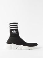 Balenciaga - X Adidas Speed Lite Recycled-knit Trainers - Womens - Black White