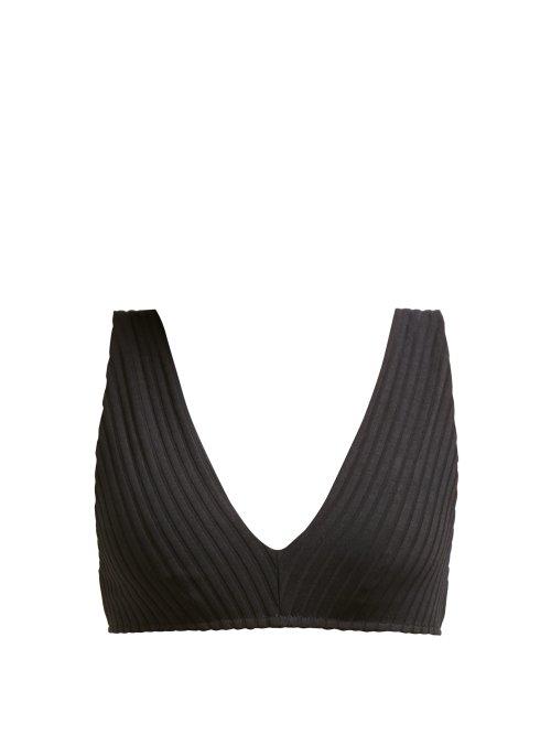 Matchesfashion.com Araks - Una Ribbed Bikini Top - Womens - Black