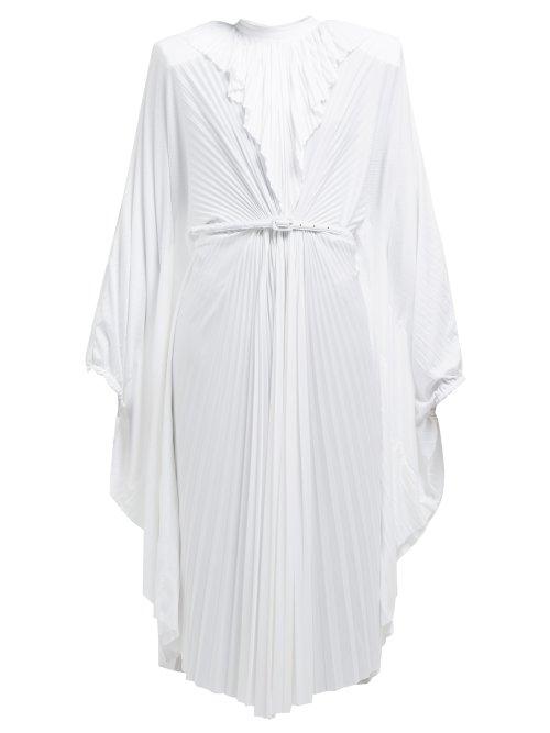 Matchesfashion.com Vetements - Draped Pleated Midi Dress - Womens - White