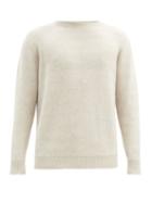 Matchesfashion.com The Elder Statesman - Chevron-ribbed Cashmere Sweater - Mens - Light Beige