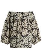 Chloé Palm Leaf-print Cotton And Wool-blend Top