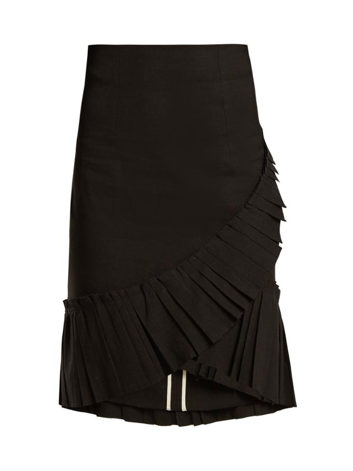 Isabel Marant Rebel Pleated-hem Linen-blend Skirt