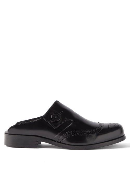 Stefan Cooke - Leather Backless Brogues - Mens - Black