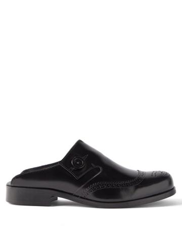 Stefan Cooke - Leather Backless Brogues - Mens - Black
