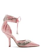 Paciotti By Midnight Crystal-embellished Ankle-tie Satin Pumps