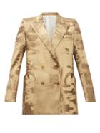 Matchesfashion.com Blaz Milano - Everyday Double-breasted Metallic Jacket - Womens - Gold