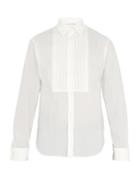 Burberry Jaden Double-cuff Pleated-bib Cotton Shirt