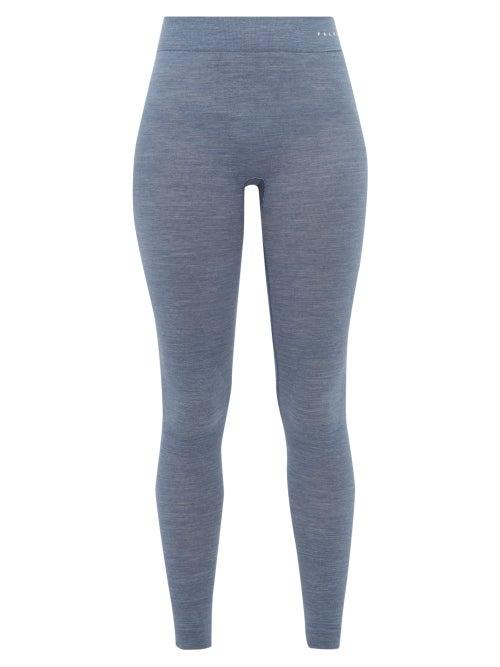 Matchesfashion.com Falke - Wool Tech Virgin Wool Blend Thermal Leggings - Womens - Blue