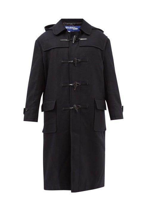 Junya Watanabe - Fair Isle-jacquard Hooded Wool-melton Duffle Coat - Mens - Navy